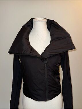 lululemon athletica Black Puffer Jacket with Wide Funnel Collar